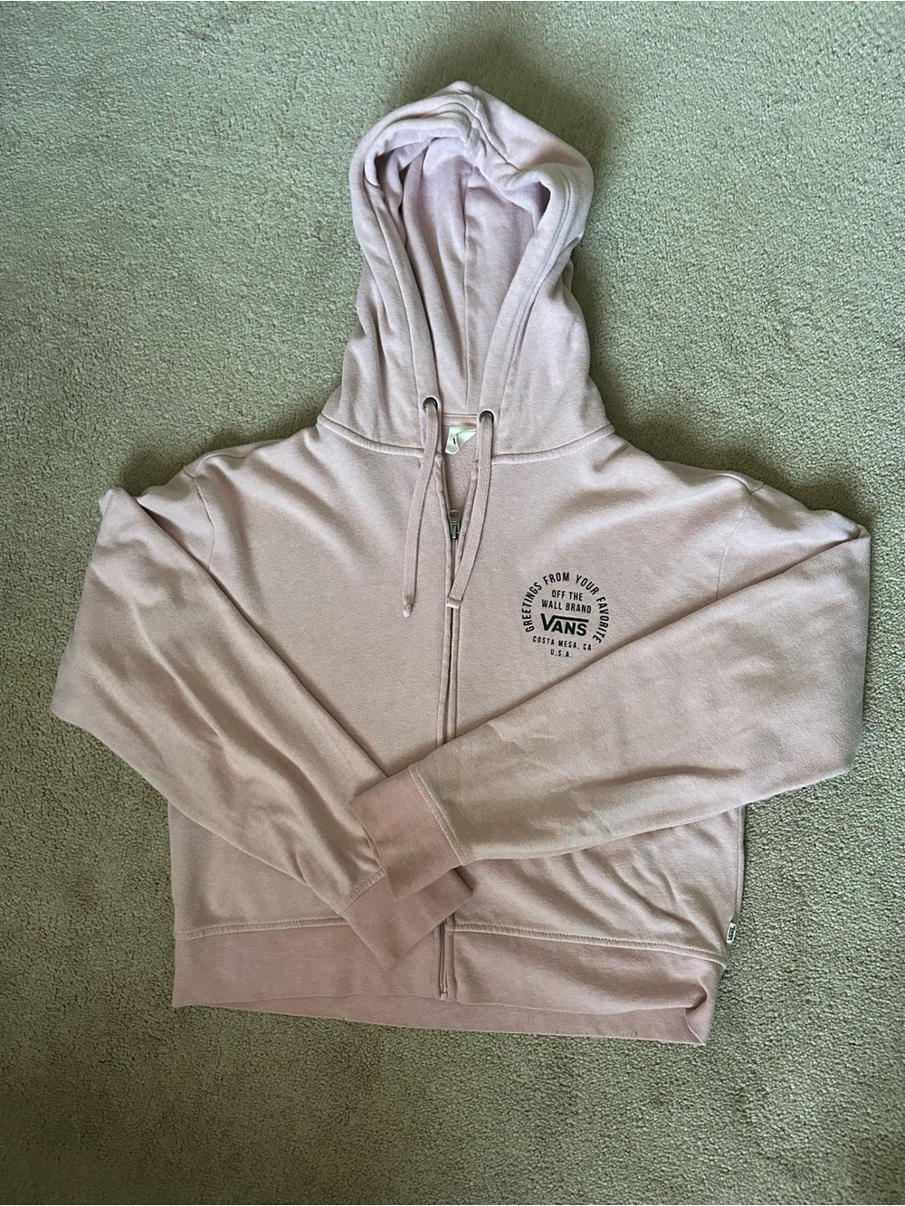 vans cropped zip up hoodie
